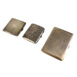 A COLLECTION OF THREE EARLY 20TH CENTURY SILVER CIGARETTE CASES Including a large case, hallmarked