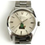ROLEX, AIR KING, A VINTAGE STAINLESS STEEL GENT'S WRISTWATCH Circular silver tone dial with steel