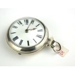 A GEORGIAN SILVER PAIR CASE VERGE GENT'S POCKET WATCH Circular white dial, the movement having a