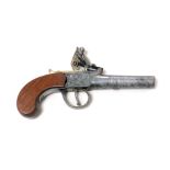 DUNDERDALE AND MABSON OF BIRMINGHAM, AN EARLY 19TH CENTURY FLINTLOCK POCKET PISTOL With foliate
