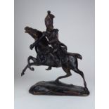 RAPHAELO NANNINI, A 19TH CENTURY ITALIAN BRONZE EQUESTRIAN FIGURE Imperial Soldier on horseback,