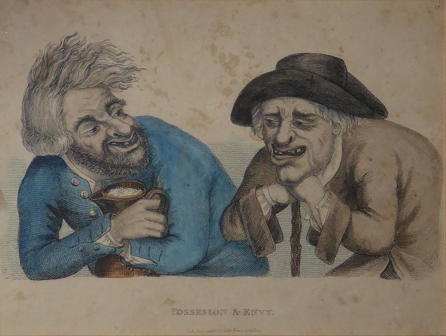 A COLLECTION OF EIGHT EARLY 19TH CENTURY HAND COLOURED ENGRAVINGS Caricatures by Tim Edwin Orme - Image 4 of 8