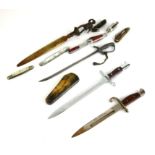 A COLLECTION OF VINTAGE ARMY MINIATURE BAYONET FORM LETTER OPENERS Marked 'Bruxelles', together with