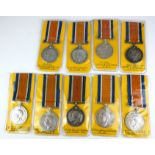 A COLLECTION OF NINE WWI SILVER WAR MEDALS Comprising 26077 Pte J.W. Whitehouse, R Welsh Fus,