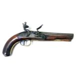 GRIERSON, AN 18TH/19TH CENTURY FLINTLOCK PISTOL Blued steel barrel and action, walnut stock and