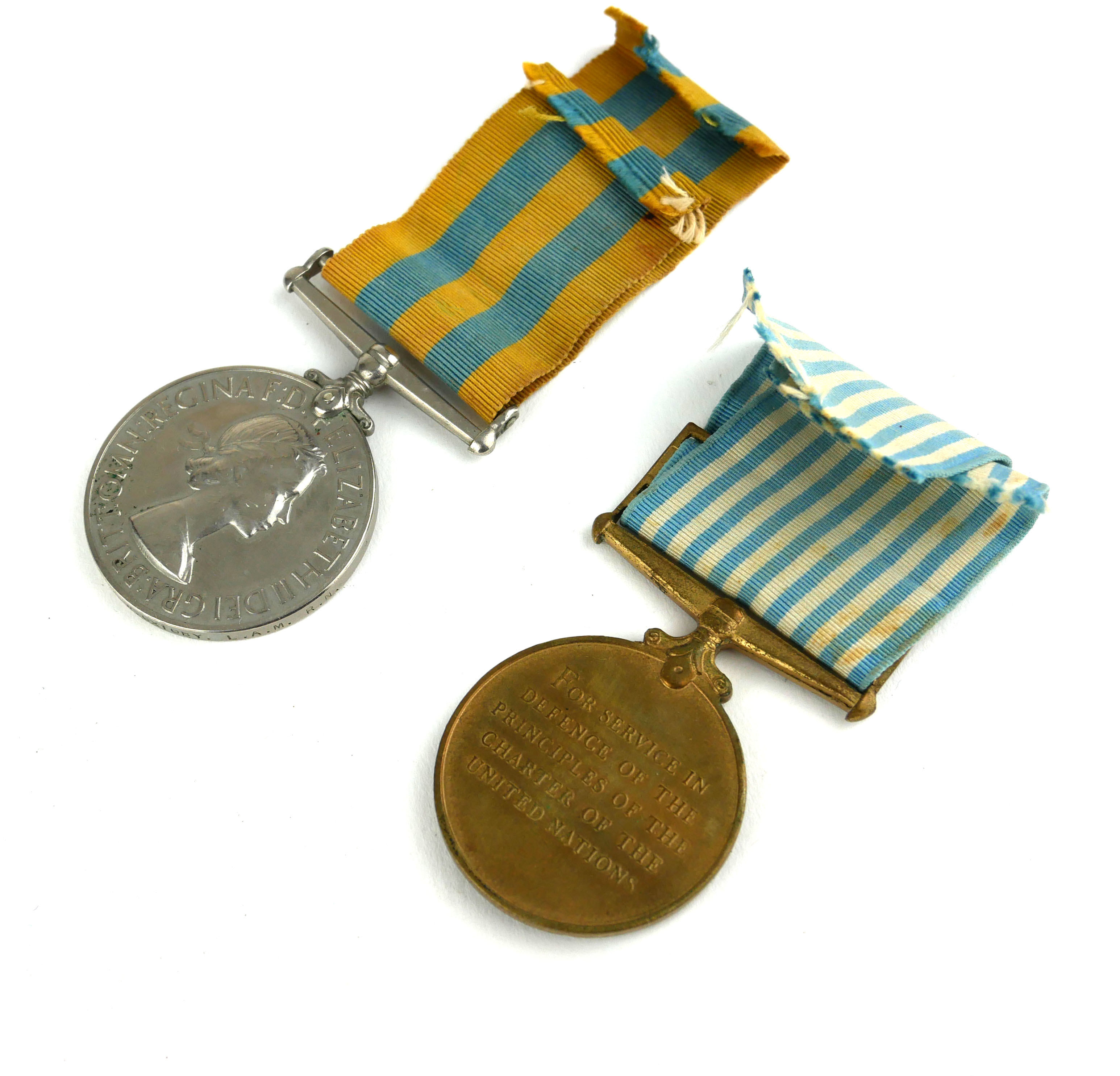 A QUEEN ELIZABETH KOREA CAMPAIGN MEDAL Awarded to 772357G W. Oxtoby LAMRN, together with a bronze - Image 2 of 2
