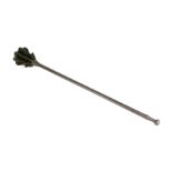 AN ANTIQUE IRON MACE With crown finial above eight wings, hexagonal engraved shaft.