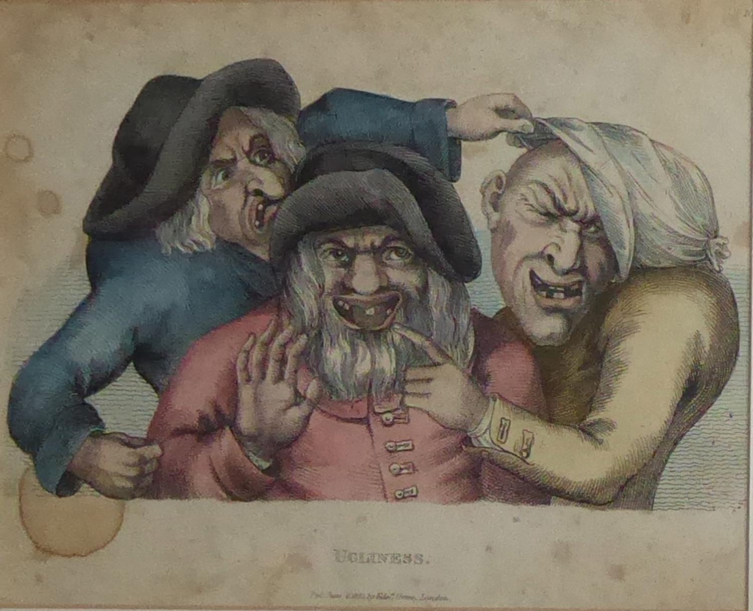 A COLLECTION OF EIGHT EARLY 19TH CENTURY HAND COLOURED ENGRAVINGS Caricatures by Tim Edwin Orme