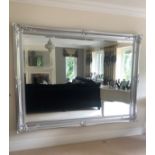 A LARGE REGENCY STYLE BEVELLED EDGE MIRROR With silvered frame. (240cm x 180cm)