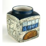 TROIKA, A VINTAGE 1970'S POTTERY MARMALADE POT Modelled in low relief with abstract geometric forms,