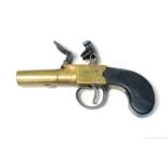 SHARPE OF LONDON, AN EARLY 19TH CENTURY FLINTLOCK POCKET PISTOL With proof marked and named brass