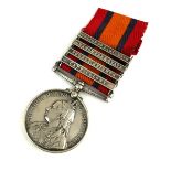 A QUEEN VICTORIA SILVER SOUTH AFRICA BRITISH ARMY WAR MEDAL Four bars Relief of Ladysmith, Orange