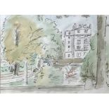 ADRIAN DAINTREY, RWA, BRITISH, 1902 - 1988, INK AND WATERCOLOUR Titled 'Little Venice with Model