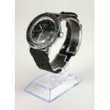 ROTARY, GTO, A VINTAGE STAINLESS STEEL GENT'S WRISTWATCH Black circular dial with world time bezel