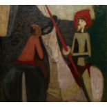 ZVGMUNT TURKIEWICZ, 1912 - 1973, CUBISTIC VISION OF DON QUIXOTE, OIL ON BOARD Signed 'TUR' upper