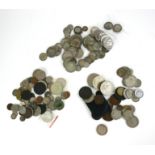 A COLLECTION OF PRE 1947 SILVER COINS Including Victorian and later half crown coins, florins and