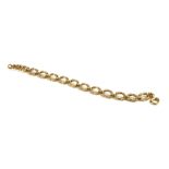 A VINTAGE 9CT GOLD BRACELET Fancy oval form links. (approx 19cm)