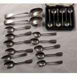 A COLLECTION OF VICTORIAN SILVER FLATWARE Comprising a pair of tablespoons, hallmarked 1841,