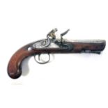 GEORGE GOODWIN & CO., AN 18/19TH CENTURY FLINTLOCK PISTOL With hexagonal steel barrel, foliate