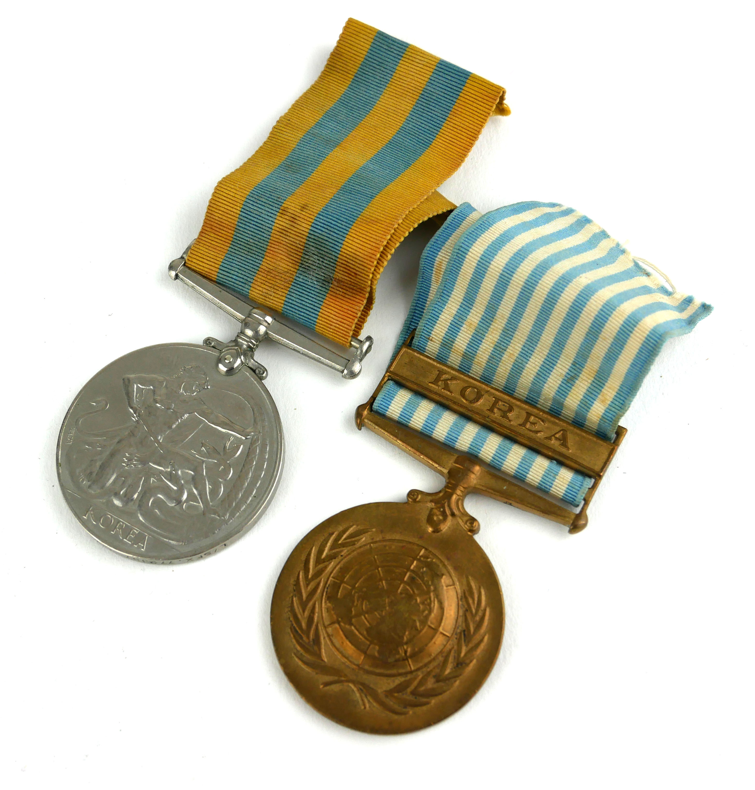 A QUEEN ELIZABETH KOREA CAMPAIGN MEDAL Awarded to 772357G W. Oxtoby LAMRN, together with a bronze
