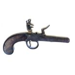 WILLIAMS OF LONDON, AN EARLY 19TH CENTURY FLINTLOCK POCKET PISTOL Steel proof barrel, name