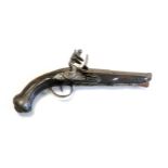 AN 18TH/19TH CENTURY FRENCH FLINTLOCK PISTOL Indistinctly signed 'Antoine', steel barrel, foliate