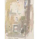 SIR CASSON HUGH, 1976 - 1984, WATERCOLOUR Titled 'VENETIAN ALLEYWAY', monogrammed 'H.C.' bottom