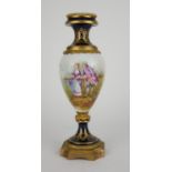 A 19TH CENTURY FRENCH SÈVRES PORCELAIN AND ORMOLU VASE Hand painted figural decoration of a courting
