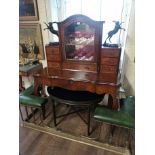 A 19TH CENTURY WALNUT BUREAU DE DAME With central glazed display section above an arrangement of