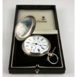 IWC, A LATE 19TH/EARLY 20TH CENTURY SILVER FULL HUNTER POCKET WATCH Having a circular white dial