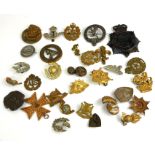 A COLLECTION OF THIRTY EARLY 20TH CENTURY BRITISH MILITARY CAP BADGES Including South Lancashire,