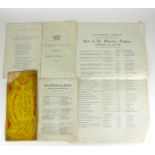 WINDSOR CASTLE, A COLLECTION OF VICTORIAN ROYAL COMMEMORATIVE EPHEMERAL DOCUMENTS Two lists of Her