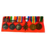 A SET OF SIX QUEEN VICTORIA AND EDWARD VII SILVER SOUTH AFRICA MEDALS AND WWI GEORGE V BRITISH WAR