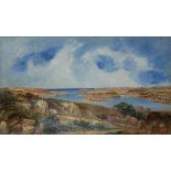 Lot 695 A LATE 19TH CENTURY CONTINENTAL SCHOOL OIL ON PAPER LAID ON BOARD Seascape with a natural