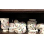 A COLLECTION OF MINTONS FIGURES AND JARS Along with some Royal Crown Derby pieces.