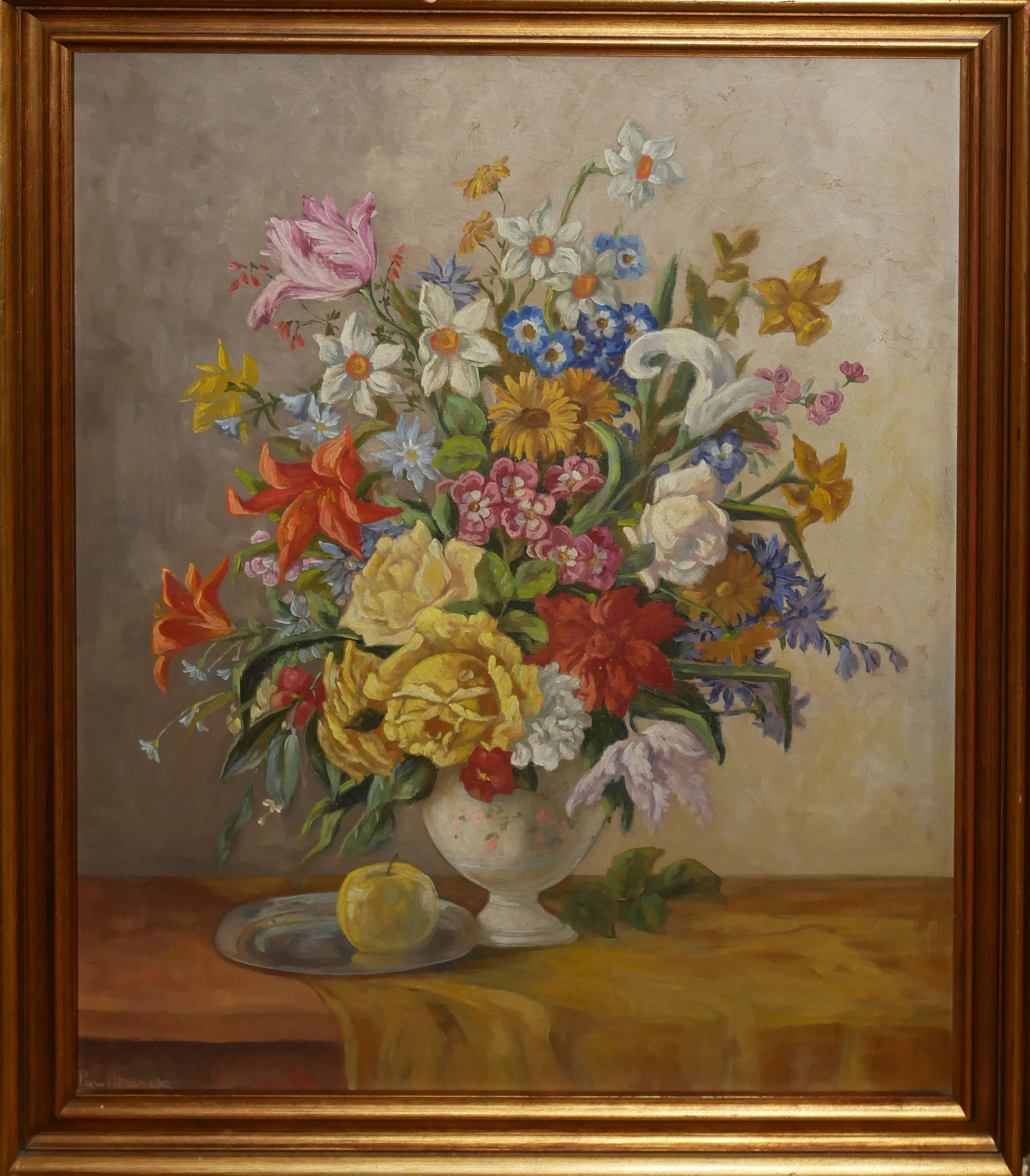 HANS PAWLITSCHEK, AUSTRIAN, 1909 - 1972, 20TH CENTURY OIL ON CANVAS Vase with flowers, signed