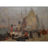 PAUL MARCHAIS, EARLY 20TH CENTURY OIL ON CANVAS Brittany harbour scene, framed. (51cm x 44cm)