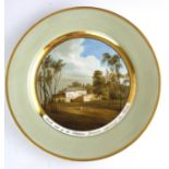 CHAMBERLAINS WORCESTER, AN EARLY 19TH CENTURY 'BATTLE OF WATERLOO'COMMEMORATIVE PORCELAIN PLATE