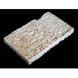 A 19TH CENTURY CANTONESE CARVED IVORY CARD CASE. (6.7cm x 10.3cm) Condition: AF