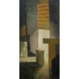 20TH CENTURY BRITISH SCHOOL OIL ON CANVAS Abstract, bearing gallery stamp verso. (50cm x 97cm)