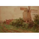 JOHN GUTTERIDGE SYKES, 1866 - 1941, WATERCOLOUR Titled ?The Village Windmill?, signed lower right,
