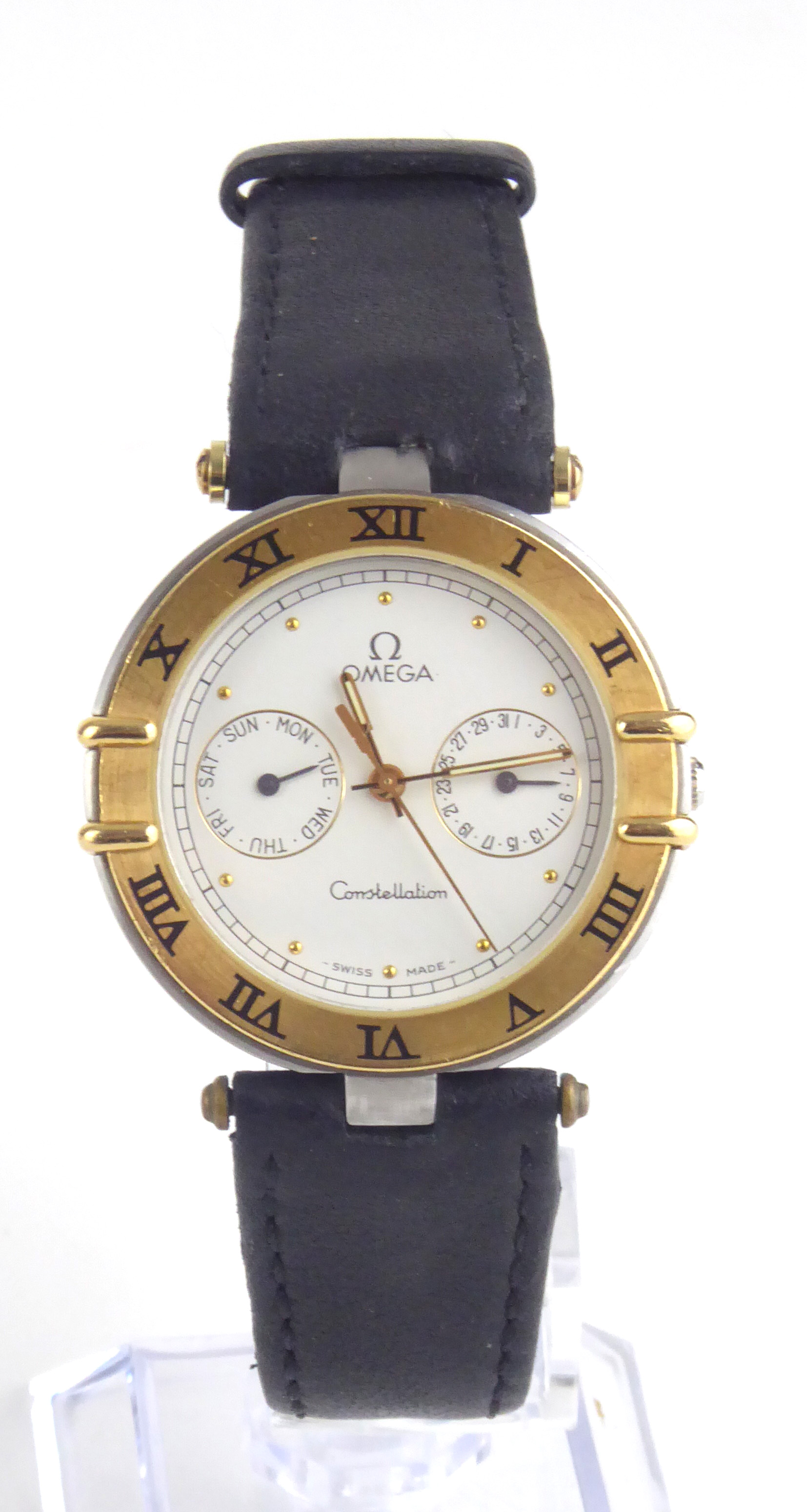 OMEGA, CONSTELLATION, DAY DATE 1444, AN 18CT GOLD AND STAINLESS STEEL GENT?S WRISTWATCH Having a - Image 2 of 3