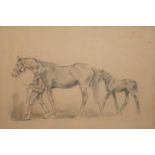 ATTRIBUTED TO SIR ALFRED JAMES MUNNINGS, KCVO, PRA, RI, 1878 - 1959, PENCIL Titled ?Going to