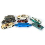 CORGI, EIGHT MODELS To include Citroen Safari, Blue Bird and Lotus Le Mans, amongst others.