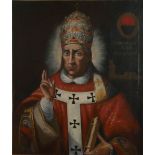 AN 18TH CENTURY OIL ON CANVAS, PORTRAIT OF POPE GREGORY VII Unframed. (62cm x 78cm)