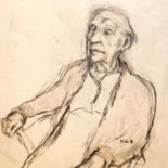 HENRI CARTIER?BRESSON, FRENCH, 1908 - 2004, PENCIL DRAWING Self portrait seated in chair, initialled