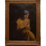 A LATE 19TH/EARLY 20TH CENTURY EASTERN EUROPEAN SCHOOL (POSSIBLY POLISH) MELANCHOLIC STUDY OF A