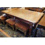 A LATE VICTORIAN MAHOGANY SNOOKER/DINING TABLE With slate bed. (165cm x 96cm x 75cm)