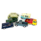 CORGI, SIX MODELS To include 2 Land Rovers, Commer van, police minivan and Smith Karrier Ice Cream