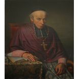 A 19TH CENTURY OIL ON CANVAS, POTRAIT OF A CARDINAL Unframed, (62.5cm x 78cm)